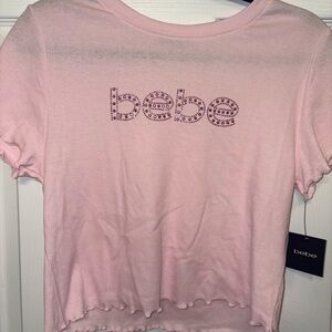 NWT cropped pink Bebe tee